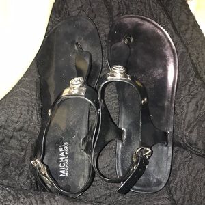Like new black MK jelly sandals